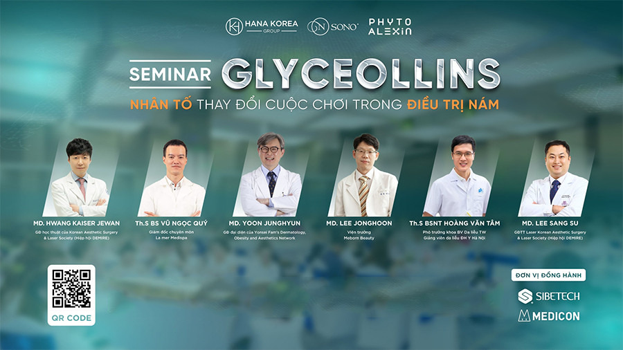 Seminar: Glyceollins - Nhân tố thay đổi cuộc chơi trong điều trị nám quy tụ các diễn giả là các bác sĩ da liễu đầu ngành tại Hàn Quốc và Việt Nam.