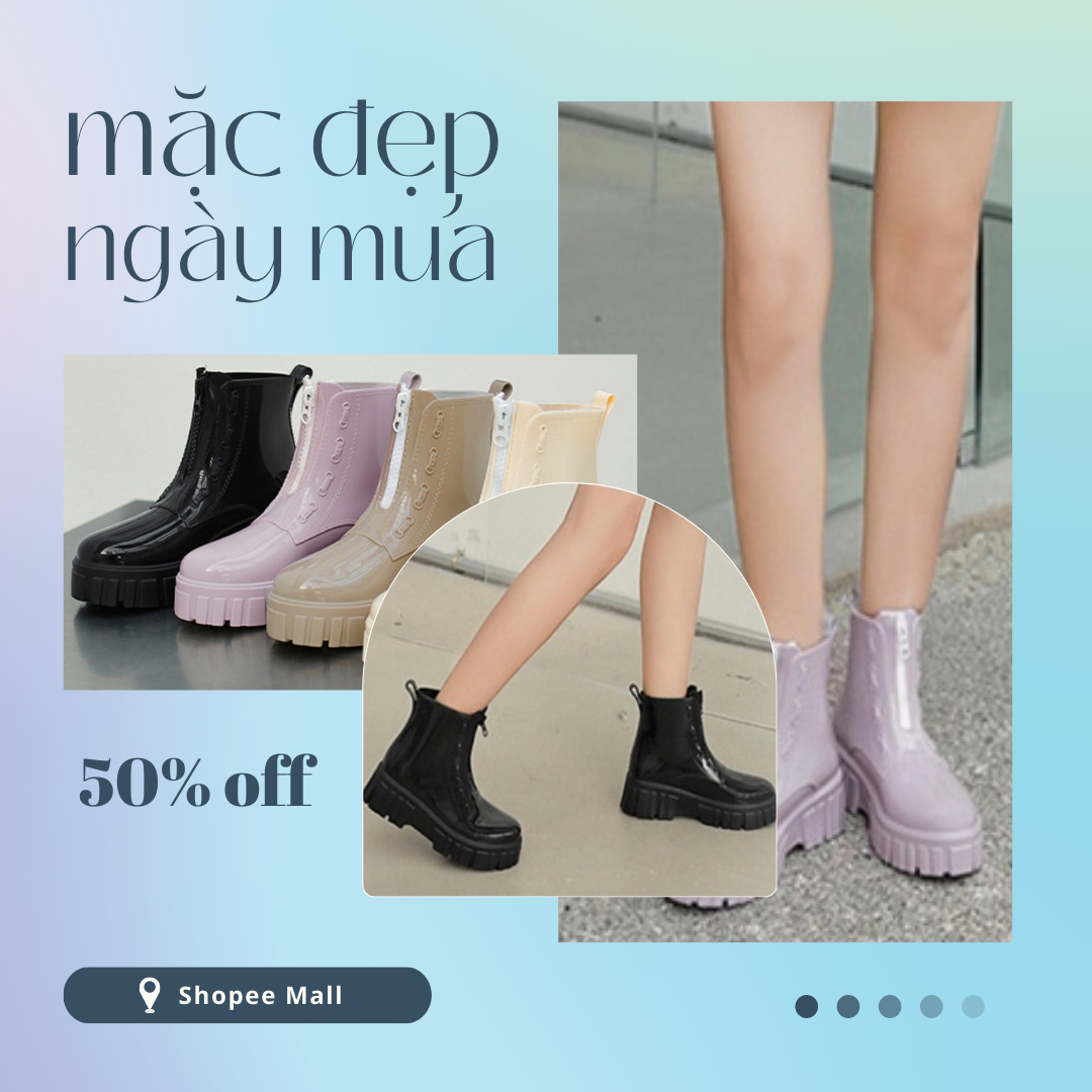Dòng ủng đi mưa dạng thạch với độ mềm mại giúp nàng thoải mái khi mang trong thời gian dài hiện đang “gây sốt” trên Shopee. Bạn có thể đặt mua ngay hôm nay để tận dụng ưu đãi từ 6.6 Flash Sale Chính Hãng.