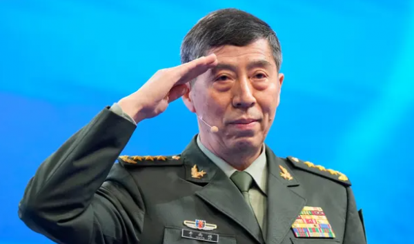 Bộ trưởng Quốc phòng Trung Quốc Lý Thượng Phúc tại Đối thoại Shangri-La 2023. Ảnh: AP.