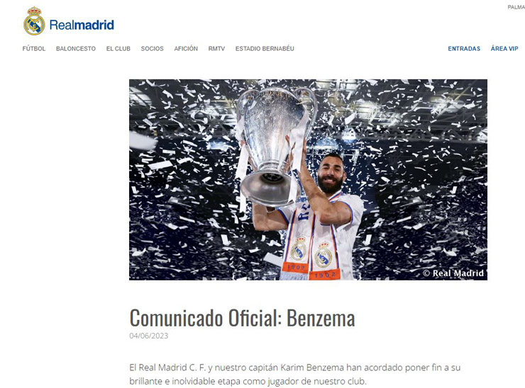 Real Madrid xác nhận chia tay Karim Benzema sau 14 năm gắn bó