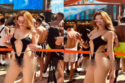 Thời trang - Huyền Baby chuộng mốt áo tắm "trống trải tứ bề” ít ai dám thử