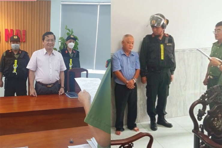 Ông Trần Minh Hùng (trái) và ông Phan Văn Thanh bị bắt tạm giam. Ảnh: VH