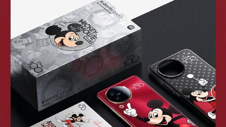 Hộp đựng và các phụ kiện của phiên bản Xiaomi Civi 3 Disney.