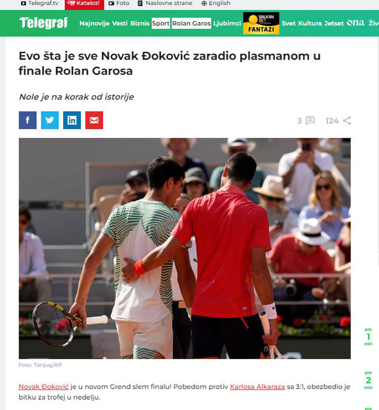 Djokovic hạ Alcaraz: Báo chí tin Nole sẽ vĩ đại nhất, tiếc "Tiểu Nadal" kém may
