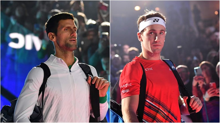 Liệu Ruud (phải) có ngăn được Djokovic (trái) giành Grand Slam thứ 23?