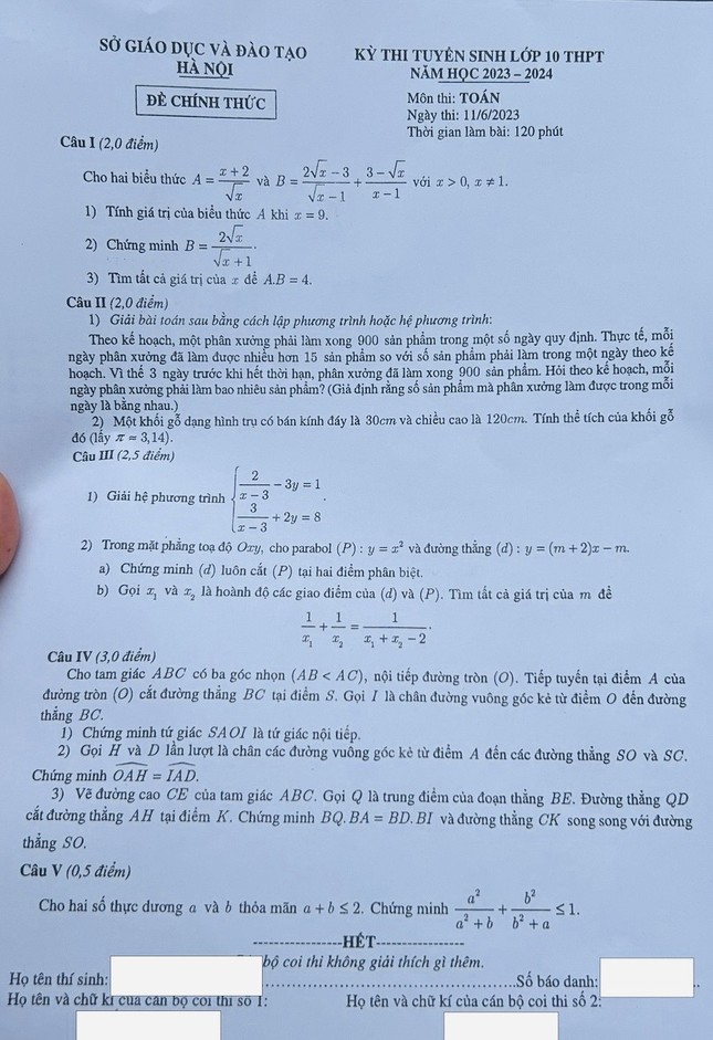 Hà Nội: Thí sinh bật khóc vì đề toán in mờ - 4