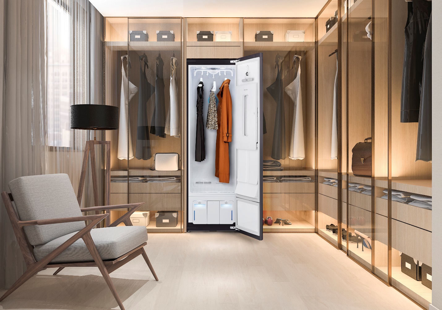 Không chỉ chăm sóc quần áo bạn vẹn toàn, LG Styler còn loại bỏ mọi tác nhân gây hại đeo bám bạn từ môi trường bên ngoài.