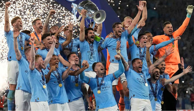 Man City đăng quang thuyết phục ở cả giải Ngoại hạng Anh, FA Cup và Champions League mùa giải 2022/23