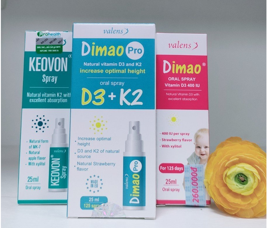 Vitamin D3K2 dạng xịt được rất nhiều bố mẹ tin tưởng bổ sung lâu dài cho con