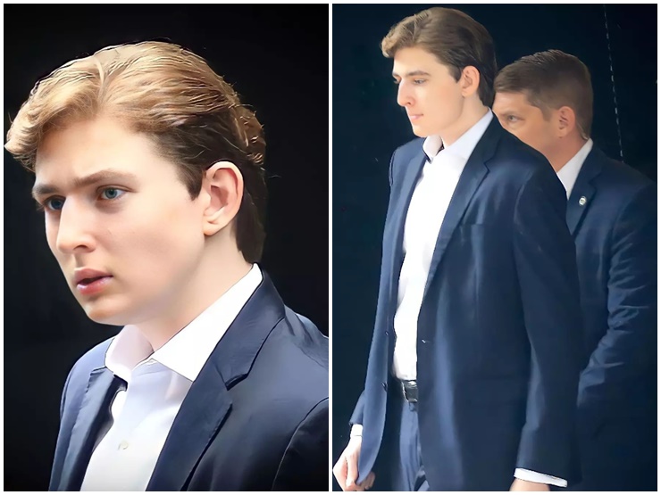 Barron Trump xuất hiện với diện mạo nổi bật.