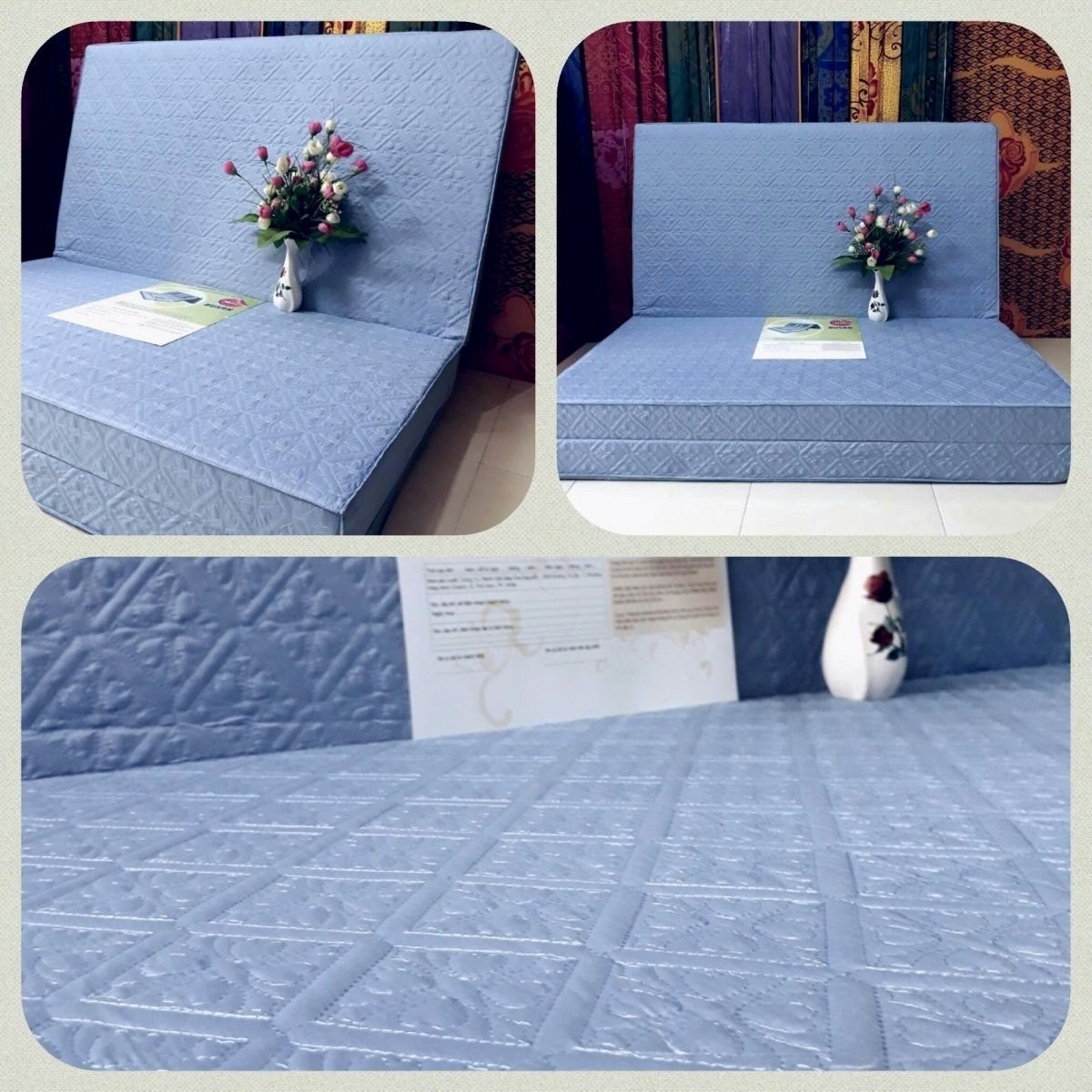 Hình ảnh thực tế một chiếc Nệm Busan Primeum áo chần hai bề mặt nệm.