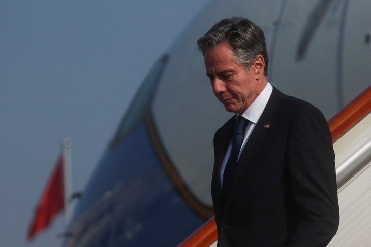 Ngoại trưởng Mỹ Antony Blinken đến thủ đô Bắc Kinh - Trung Quốc ngày 18-6. Ảnh: Reuters