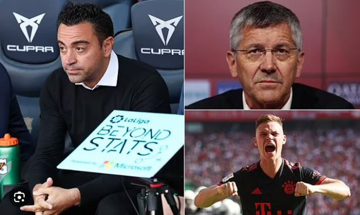 Chủ tịch của Bayern Munich, Herbert Heiner chỉ trích HLV Xavi Hernandez và Barca "đi đêm" với Kimmich