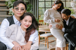 Đời sống Showbiz - Mang bầu 6 tháng, Khánh Thi chụp ảnh lãng mạn kỉ niệm sinh nhật ông xã