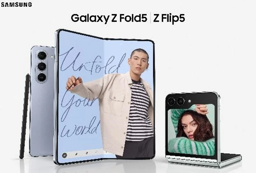 Ảnh quảng cáo&nbsp;Galaxy Z Fold 5, Galaxy Z Flip 5.