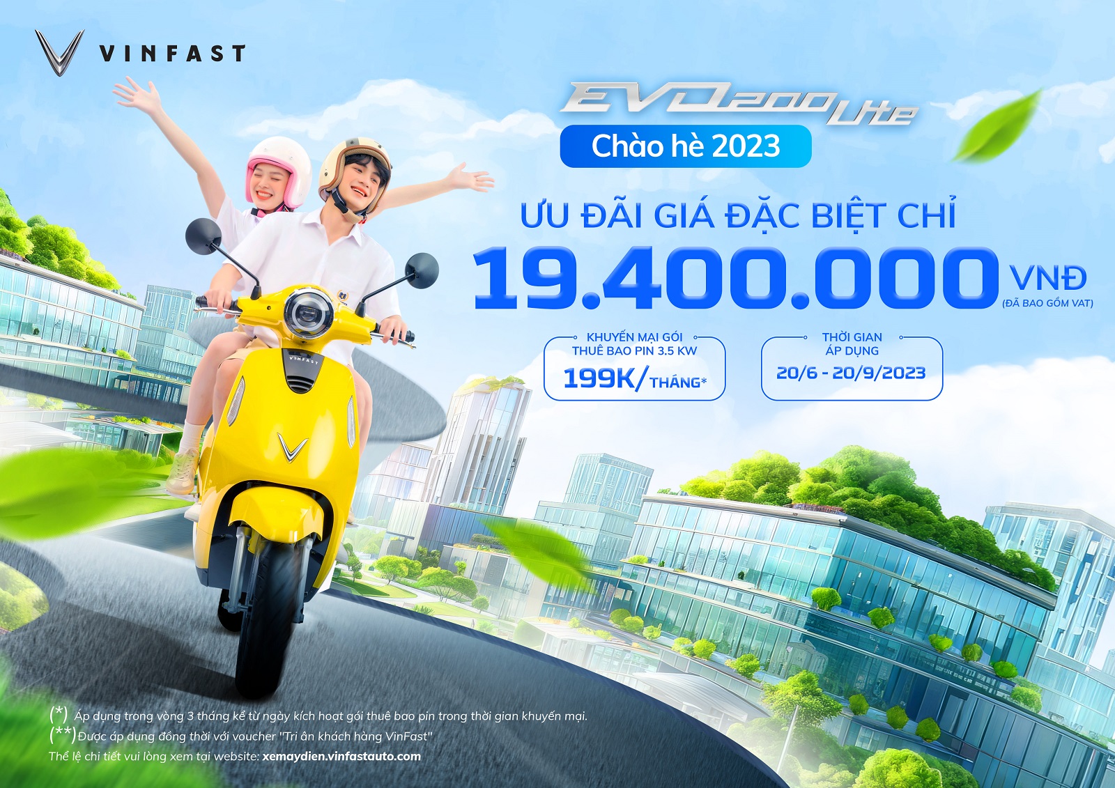 VinFast ưu đãi đặc biệt mùa hè - Evo200 Lite về giá 19,4 triệu đồng - 1