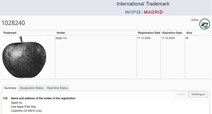 Apple sở hữu quyền sở hữu trí tuệ đối với một quả táo Granny Smith ở Tây Ban Nha.