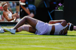 Thể thao - Mỹ nhân &quot;ảnh nóng&quot; tennis ăn mừng khi Venus Williams bị ngã đau