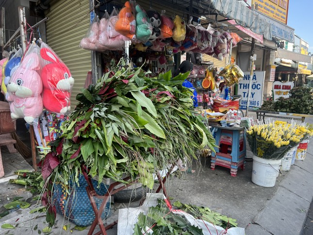 Lá xông gồm xương rồng và các loại lá thơm như liễu, khuynh diệp, ngũ trảo... (có thể dùng để nấu nước xông hơi, giải cảm) vẫn được bán theo giá những năm trước, trung bình từ 10.000-15.000 đồng/bó, tùy lớn nhỏ được bày bán nhiều nhất trong ngày này.