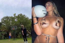 Thể thao - Nữ thần bóng chuyền diện bikini nhỏ xíu, trổ tài bóng rổ "ném đâu trúng đó"