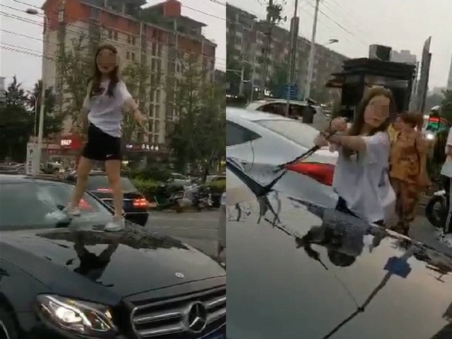 Bạn trẻ - Cuộc sống - Bắt gặp chồng chở bồ nhí, vợ trèo hẳn lên nóc xe để đánh ghen, tay ứa máu vì đập vỡ cửa kính