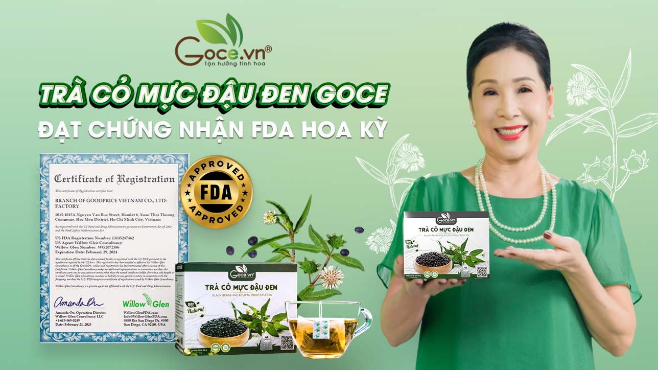 Trà Cỏ Mực Đậu Đen Goce - Sản phẩm được NSND Kim Xuân và nhiều người Việt tin dùng (Ảnh: Goce.vn)