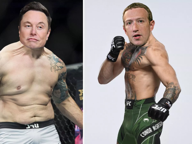 Musk (trái) và Zuckerberg (phải) đồng ý thượng đài