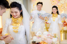 Bạn trẻ - Cuộc sống - Cô dâu Long An được tặng 14 cây vàng, đeo trĩu cổ HOT nhất tuần qua