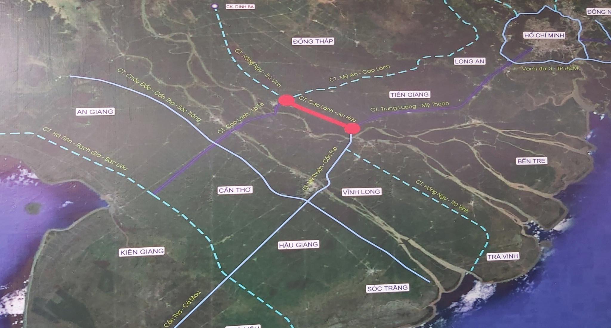 Bản đồ cao tốc Cao Lãnh - An Hữu.