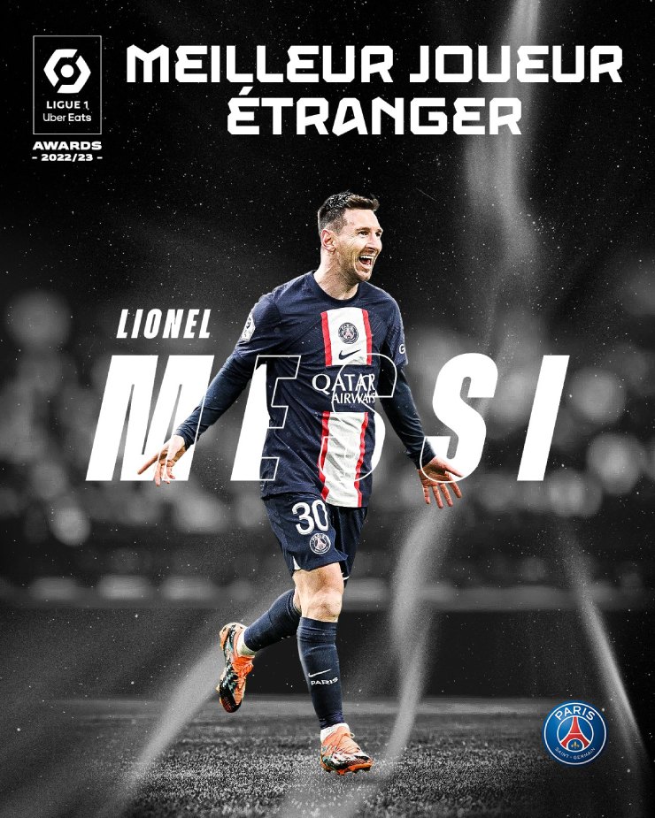 Messi ẵm giải Ngoại binh xuất sắc nhất Ligue 1 mùa 2022/23
