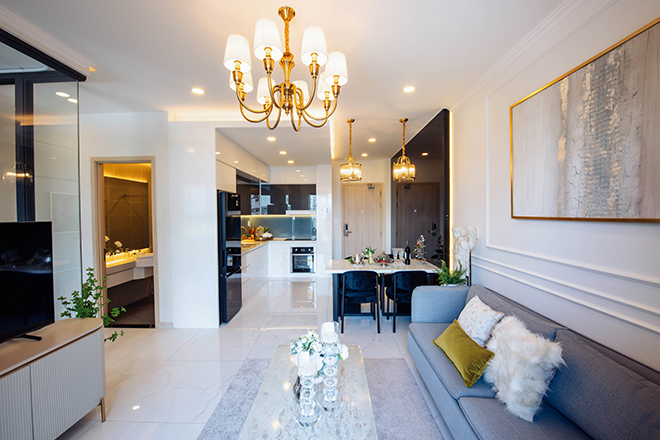 The Maison đang xây dựng tầng 15, dự kiến cất nóc năm 2023 và bàn giao trong năm 2024.