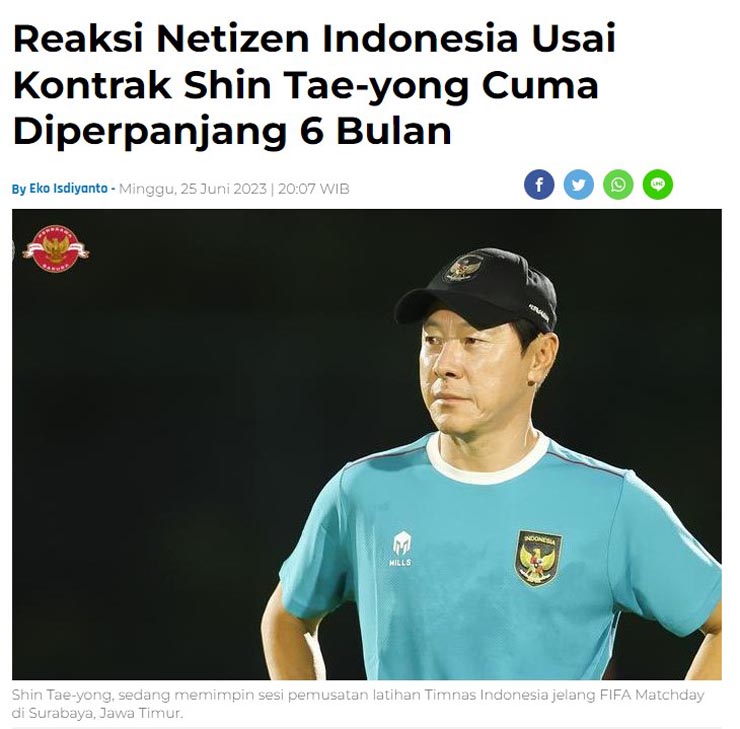 Báo chí Indonesia tiết lộ, HLV Shin Tae Yong chỉ được gia hạn hợp đồng 6 tháng