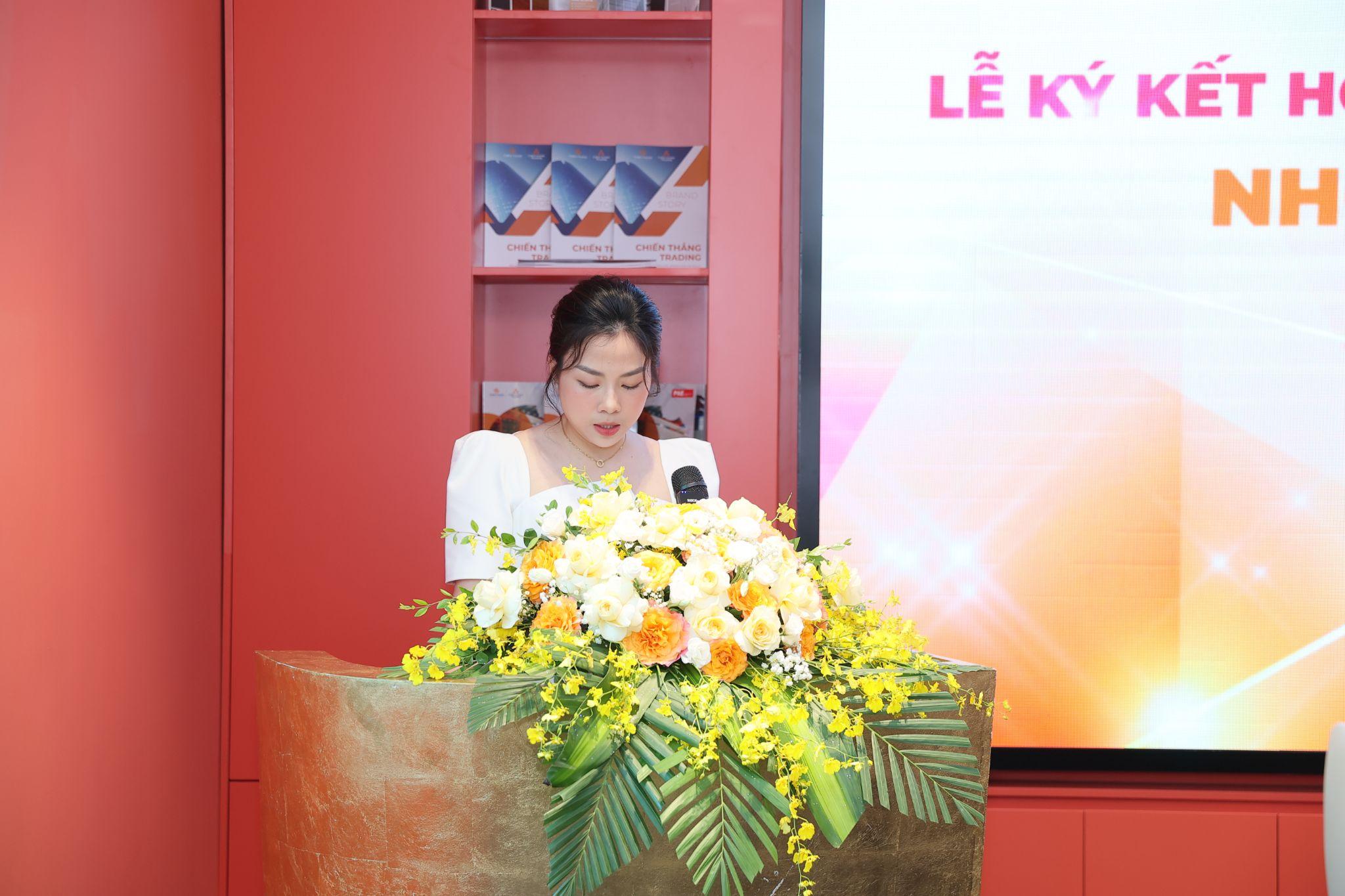 Lãnh đạo công ty Chiến Thắng Trading phát biểu trong buổi lễ