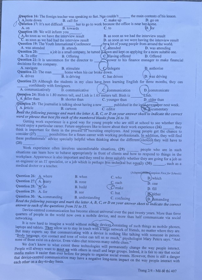 Cập nhật hướng dẫn giải đề môn tiếng Anh tốt nghiệp THPT 2023 - 2