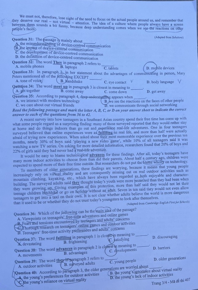 Cập nhật hướng dẫn giải đề môn tiếng Anh tốt nghiệp THPT 2023 - 3