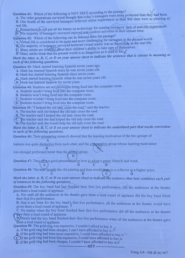 Đề thi tiếng Anh tốt nghiệp 2023