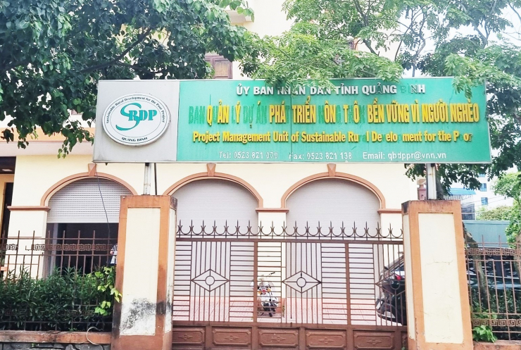 Ban Quản lý Dự án Phát triển nông thôn bền vững vì người nghèo tỉnh Quảng Bình - nơi có 1 lãnh đạo vừa bị xử lý kỷ luật