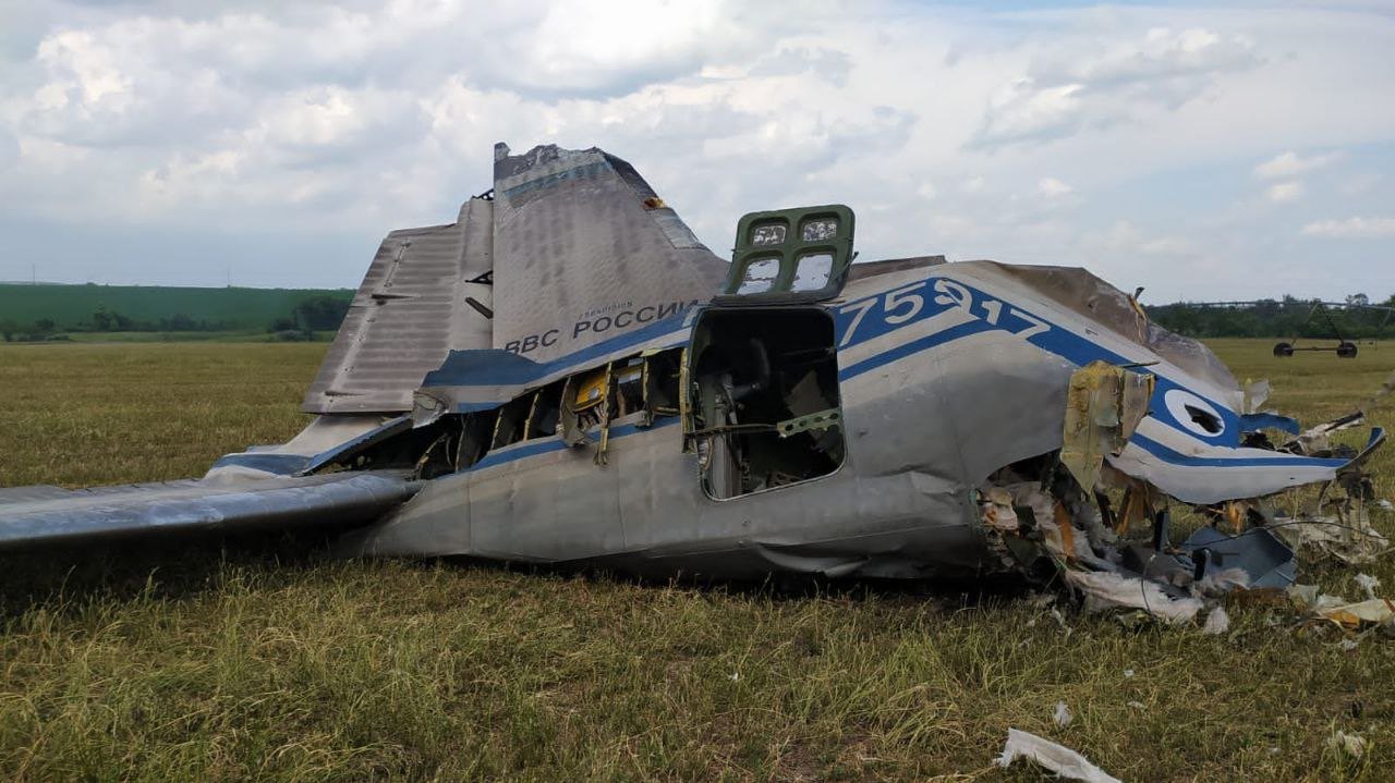 Máy bay trinh sát liên lạc IL-22M của không quân Nga bị bắn rơi trong cuộc nổi loạn của lực lượng Wagner. Ảnh: EurAsian Times.