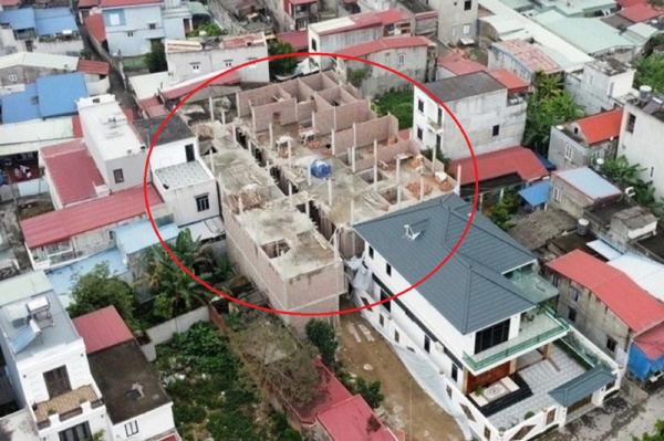 Khu vực (khoanh đỏ) là nơi vợ ông Vũ Khắc Hiệp xây dựng 9 căn nhà trái phép.