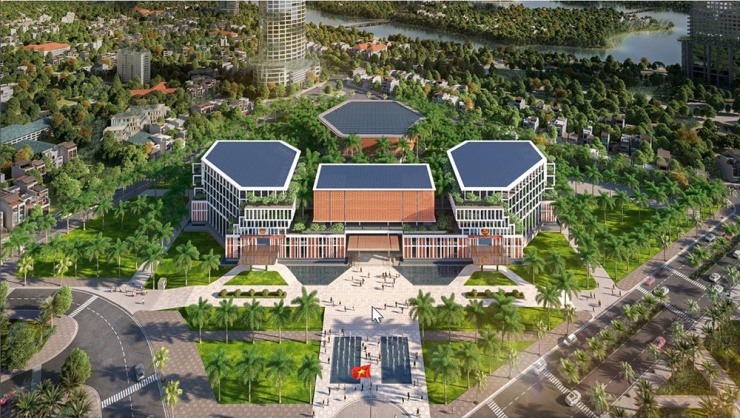 Phối cảnh trụ sở trung tâm hành chính tỉnh Khánh Hòa sau khi hoàn thành.