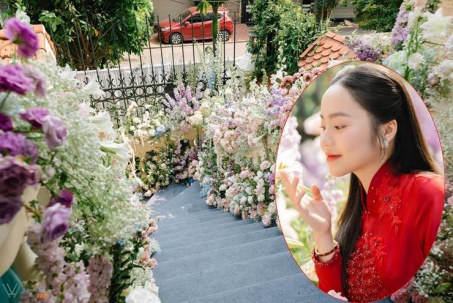 Lễ đính hôn ngập tràn hoa tươi nhập khẩu, đẹp như cổ tích của cô gái Hải Phòng