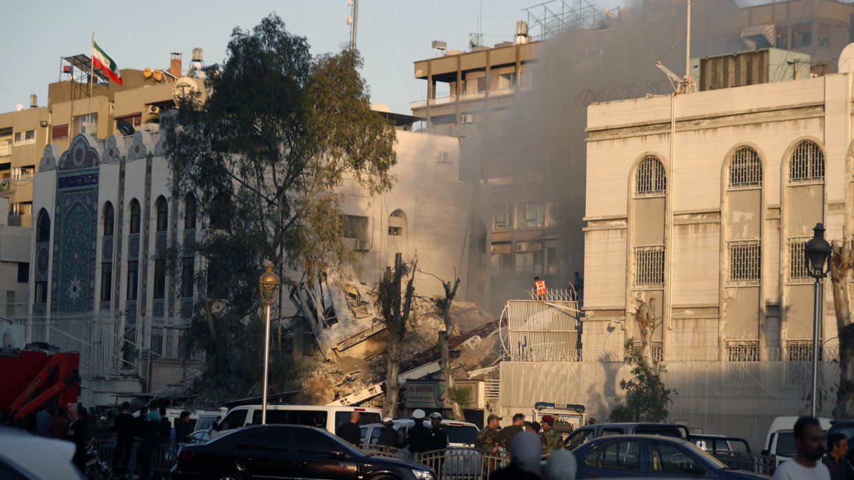 Hiện trường vụ không kích ở thủ đô Damascus, Syria vào ngày 1/4/2024.