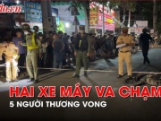 Giao thông - Đô thị - Video: 2 thanh niên chạy xe máy tông vào xe máy khác, 5 người thương vong