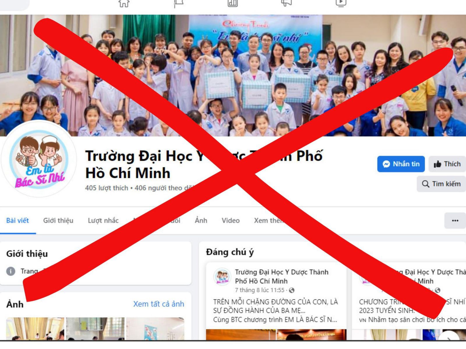 Trường Đại học Y Dược TP. Hồ Chí Minh phát cảnh báo: chương trình “Em là Bác sĩ nhí Đại học Y Dược TP. Hồ Chí Minh” là giả mạo.