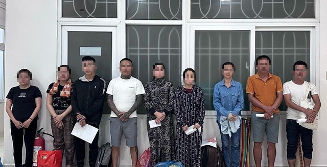 9 đối tượng bị khởi tố Ảnh: Công an tỉnh Quảng Nam
