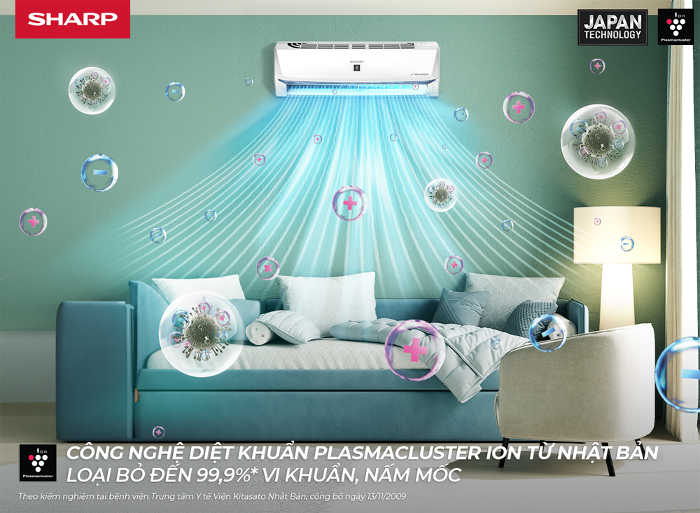 Công nghệ diệt khuẩn & khử mùi - Plasmacluster ion từ Nhật Bản