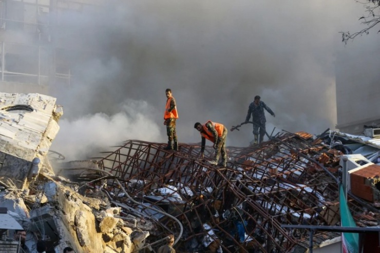 Lãnh sự quán Iran ở Damacus bị Israel tấn công. Ảnh Getty Images.&nbsp;
