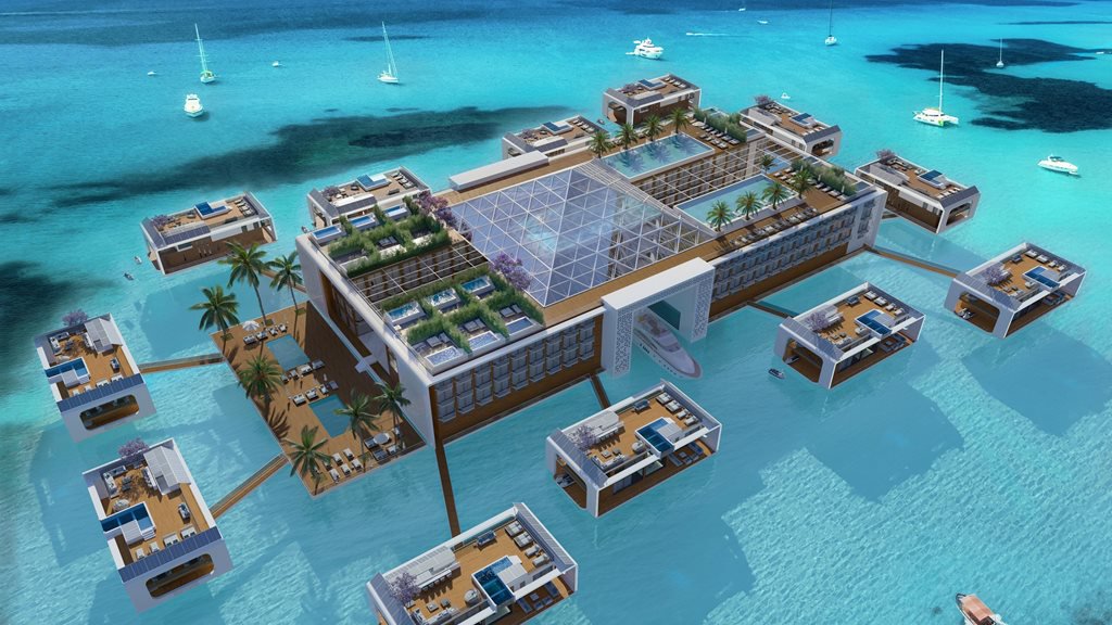 Khách sạn nổi trên biển đầu tiên của thế giới ở Dubai mang thương hiệu Kempinski. Ảnh: Kempinski Hotels