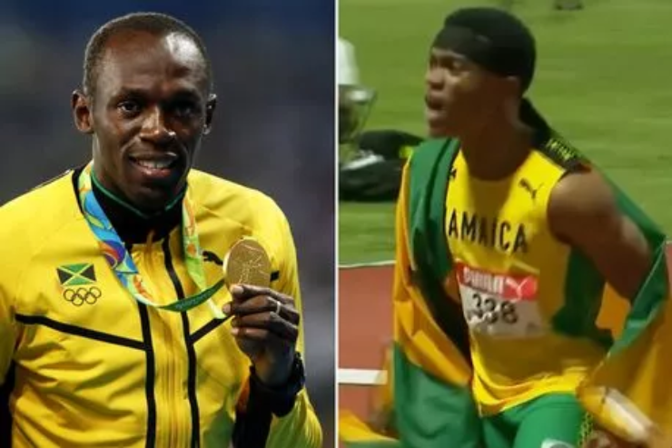 Kỷ lục của Bolt (trái) ở cự ly chạy 400 m năm 2002 bị phá bởi Brammwell (phải)