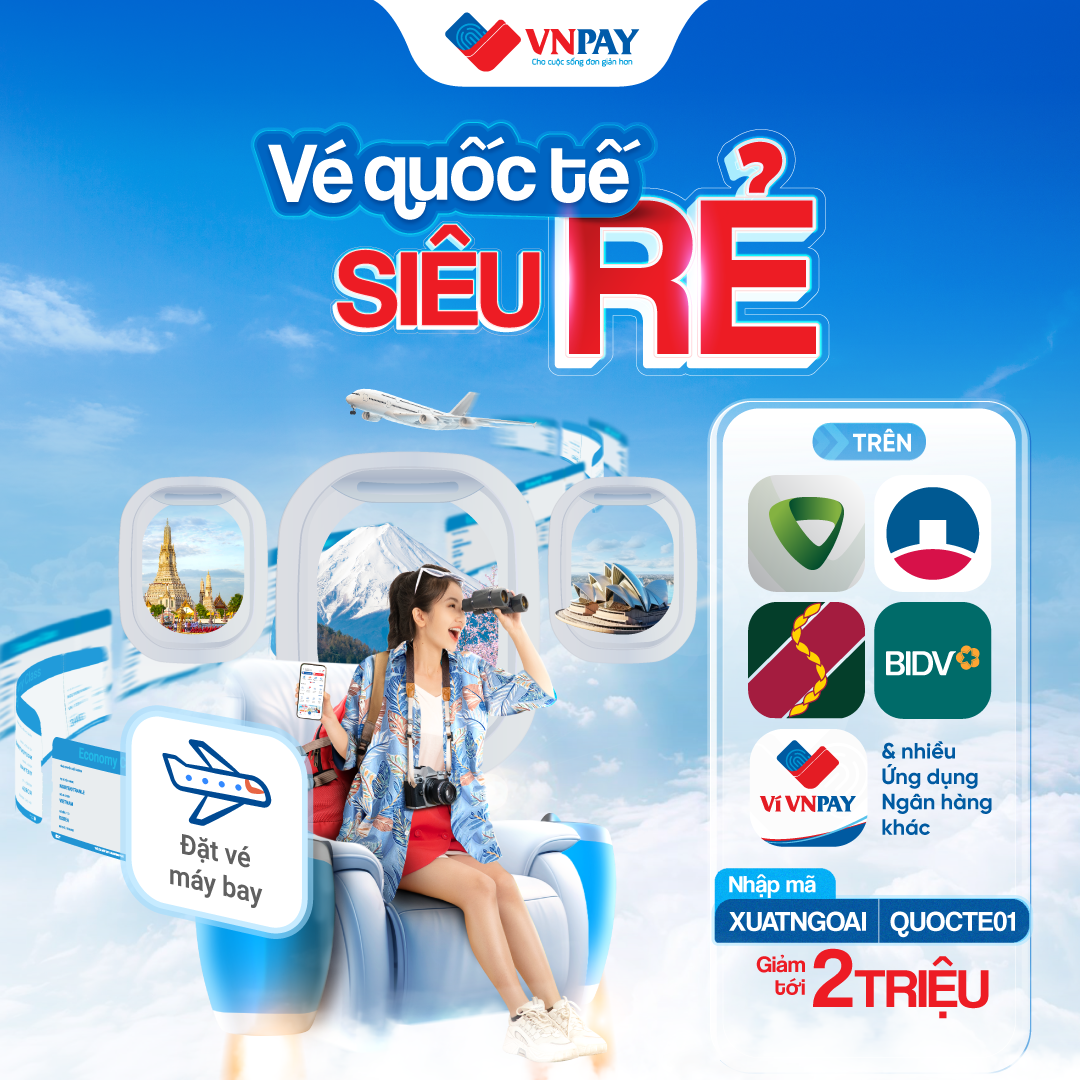 Bùng nổ ưu đãi tới 2 triệu đồng cho các chặng bay quốc tế, từ nay tới 31/5.